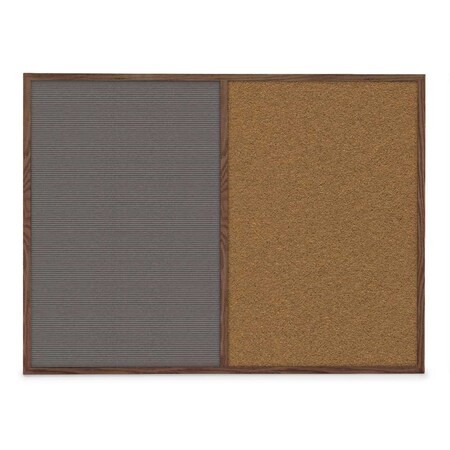United Visual Products Slim Style Indoor Enclosed Corkboard, 48 UVRDS48SBH-SATIN-DBURGU
